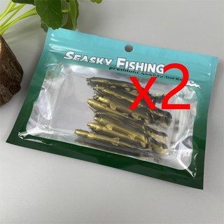 씨와이씨 미꾸라지 루어 리얼 미꾸라지웜 움직이는 미끼 7센치 2팩3팩5팩, 20개, 1.7g, 블랙+골드