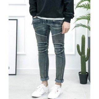 장롱 남자 진청바지 슬림핏 바이커진 3color