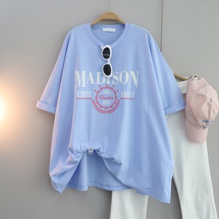 달콩 여성 빅사이즈 여름 반팔티 캐주얼 박스티 메디슨레터링오버핏반팔티