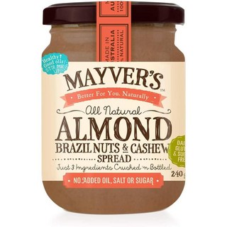 Mayver's 메이버 아몬드 브라질 너트 앤 캐슈 스프레드, 240g, 2개