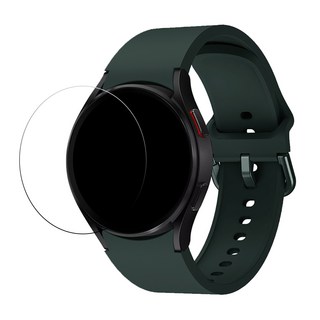 스페이스쉴드 갤럭시워치 7 6 5 4 44mm 호환 스트릿 실리콘 밴드 스트랩 22color + TPU 필름 1매, 다크그린, 1개