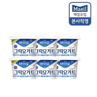 매일바이오 그릭요거트 무가당 플레인 대용량 400g, 6개