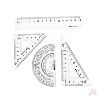 투명 문구 각도기 삼각자 4종세트 435233 79000EA 1EA, 단품