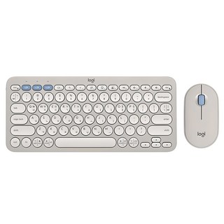 로지텍 PEBBLE 2 COMBO 키보드 마우스 세트, 샌드 그레이(LO100596), 샌드 그레이, 920-012264, 텐키리스