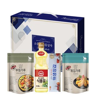 소중4P 소중한 마음 선물세트 튀김가루 부침가루 위생장갑 식용유 종합선물세트 추선선물세트 1개 상품 이미지