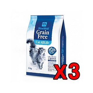 [특가할인3개묶음]뉴웰 그레인프리 캣 올라이프 6kg