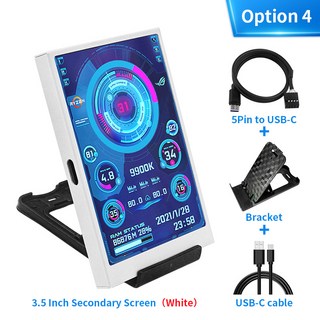 휴대용 보조 모니터 3.5 인치 IPS TYPE-C 화면 DIY 컴퓨터 USB-TYPEC Windows 내장 소프트웨어, 없음, 4) Option 4
