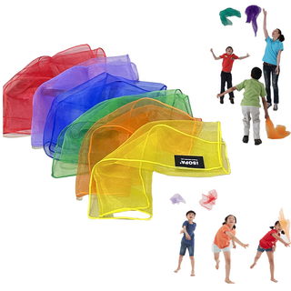 아이소파 무지개 스카프 40x40 6장 IS40 유아 저글링 오감 촉감 놀이 체육 교구 6개 상품 이미지