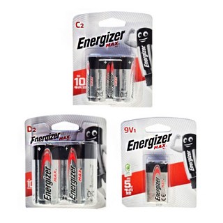 TORIMALL 에너자이저 맥스 1.5V C D 9V 사각건전지 굵은건전지 택1, D2입, 2개