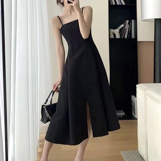 cammello 포멀 심플 블랙 미디 원피스