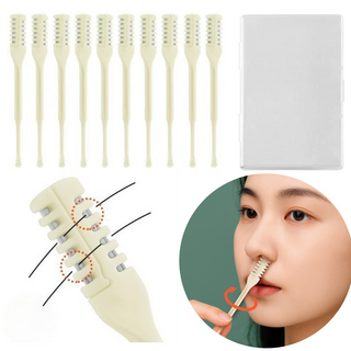 셀렉트디 양면 나선형 수동 코털 콧털 정리 제거기 대용량 케이스 포함 안전 헤드, 10개, 베이지