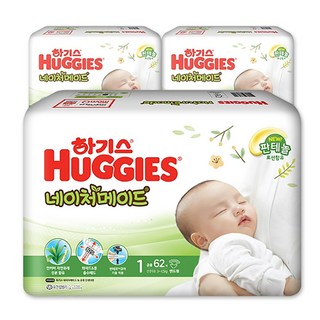 하기스 NEW 네이처메이드 밴드형 기저귀 남여공용, 1단계, 186매