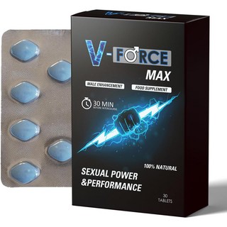 MAPEinc 영국직배 남성용 V-Force MAX 블루 엑스트라 스트롱 100mg 증폭 강화된 힘과 탄력 장시간결과 더 강하고 단단한 성능 보충제, 1개, 30정