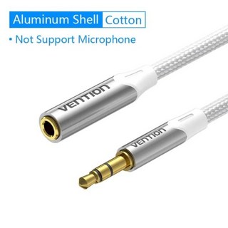 Vention 차량용 잭 3.5 Aux 연장 케이블 노트북 미니 PC TV 샤오미 화웨이 스테레오 3.5mm 잭 헤드폰 스피, Upgrade New Silver_0.5m, 01 0.5m