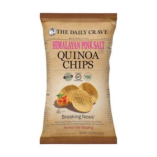 The Daily Crave 과자 칩 데일리 크레이브 버번 바비큐 퀴노아 칩스 가치팩 7온스 6개입 식물성 글루텐 프리 비변형 케쉬 크런치, 소금, 4.25 온스 (8팩), 120g, 6개