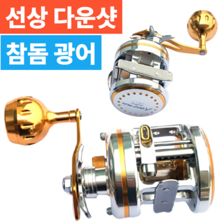 전문가용 선상 참돔 광어 다운샷 에깅 지깅 바다 루어 낚시 전용 황동 피니언 드라이브 기어 베이트 장구통 릴 쭈갑문 쭈꾸미 갑오징어 문어 타코 8볼 베어링 방어 부시리 돌돔 농어, 딥런300PG(우핸들)실버골드
