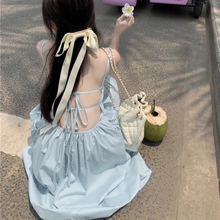 루나걸 마젤 브이 니트 원피스 롱원피스 11 cammello 백리스 스트링 디테일 롱 원피스 뒤트임 원피스