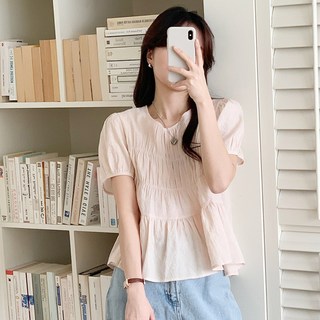 [뉴데이] 여성 여리 러블리 퍼프 셔링 블라우스