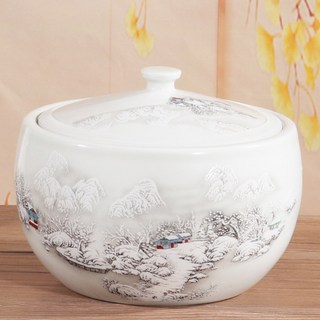사기요강 세라믹 요강 소변통 방지 1 도자기 수용량 세라믹요강 5L 사기 변기 휴대용, 눈을 밟고 친구를 방문하면 10근의 물 용량이 된다, 1개