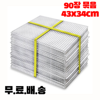 캠핑몽 일회용석쇠 태망 사각 90장 원형 60장 고기불판 캠핑 화로 숯불 바베큐그릴 대형, 90개