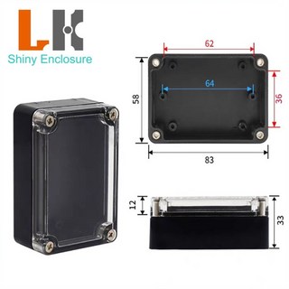 IP65 ABS 플라스틱 검정색 전자 전기 야외 접속함 방수 제품 산업용, as pictu, LK F19 2T wall mount