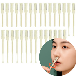 셀렉트디 양면 나선형 수동 코털 콧털 정리 제거기 대용량 케이스 포함 안전 헤드, 30개, 베이지