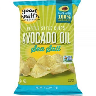 Good Health 과자 칩 굿 헬스 아보카도 오일 케틀 바비큐 5온스 백 3개, 소금, 5 온스 (3팩), 141.7g