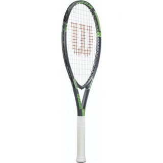 윌슨 투어 슬램 성인 레크리에이션 테니스 라켓, Tour Slam, Grey/Green, Grip Size 2 - 4 1/4"