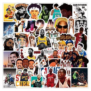 스포츠 운동 리무버블 방수 캐리어 노트북 핸드폰 꾸미기 스티커, 1세트, NBA 선수 50장 D형