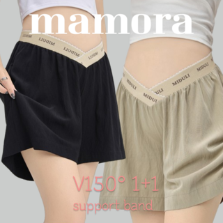 Mamora 임산부 여름 바지 V하프 밴딩 비스코스 임부복 팬츠 상품 이미지