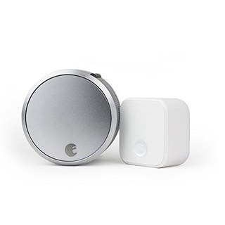 August Smart Lock Pro + Connect with Wi-Fi Bridge Silver. Zwave HomeKit & Alexa Compatible, 1개, Silver