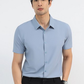 글리멜로 남자 구김없는 스판 쿨링 냉감 반팔 와이셔츠