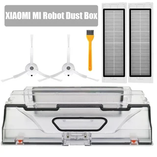 MI 로봇 진공 청소기 부품 XiaoMi Mijia 1 세대 스위퍼 용 HEPA 필터 사이드 브러시가있는 먼지통 상자