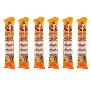 푸치 미니컵캔 고양이 간식 22g x 8p, 참치 + 닭가슴살, 6개