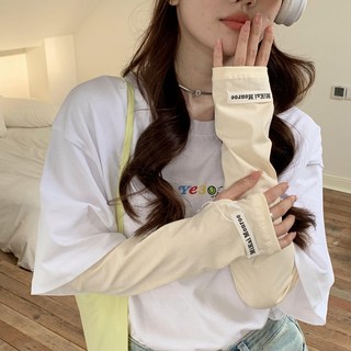 와델린 골프 손등 커버 냉감 쿨토시 팔토시 4p, 블랙/오트밀, 2세트