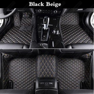 맞춤형 자동차 발 매트 캐딜락 XT5 ATS 에스컬레이드 SRX 가죽 바닥 세단 카펫 패드 러그, 05 Black Beige, 01 빠른