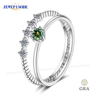 모이사나이트반지 GRA 인증서 결혼 약혼 반지 세트 여성용 파인 쥬얼리 정품 925 스털링 실버 3mm 01CT