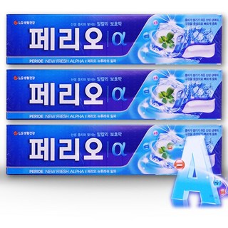 PERIOE 페리오 뉴후레쉬 알파 치약 NEW FRESH ALPHA 불소치약 알칼리 보호막 대용량 치약, 3개