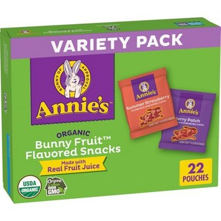 Annie's Homegrown 과일 후루츠 애니스 버니 맛 간식 부활절 바구니 채우기 다양한 세트 글루텐 프리 15.4온스 22개 파우치, 종합 팩, 15.4 온스, 1개