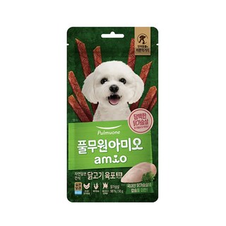 풀무원아미오 자연담은 간식 닭고기 육포 칼슘 PLUS, 닭가슴살, 50g, 10개