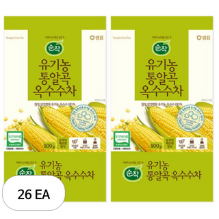 순작 유기농 통알곡 옥수수차, 500g, 26개