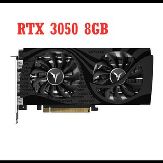 YESTON 듀얼 팬 메탈 백플레이트 HD 게이밍 그래픽카드 RTX 3050 GPU RTX3050 8G D6 GA GDDR6 메모리 DP x 3