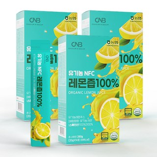 채움앤비움 유기농 NFC 레몬즙 100% 스틱 원액, 280g, 3개