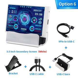 휴대용 보조 모니터 3.5 인치 IPS TYPE-C 화면 DIY 컴퓨터 USB-TYPEC Windows 내장 소프트웨어, 없음, 6) Option 6