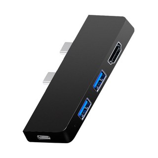 6-in-1 도킹 스테이션 Type-C Male-HDMI 호환 SD-MicroSD USB 허브 Surface Pro 8/9/X용 고속 전송, 01 Black, 1개