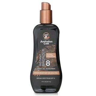 오스트레일리안 골드 - 스프레이 젤 썬스크린 브로드 스펙트럼 SPF 8 윗 인스턴트 브론저, 237ml, 1개