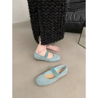 여성용 탄성 벨트 스웨이드 발레 플랫 슈즈 2025 트렌드 솔리드 패브릭 캔버스 우아한 로퍼 블랙 럭셔리