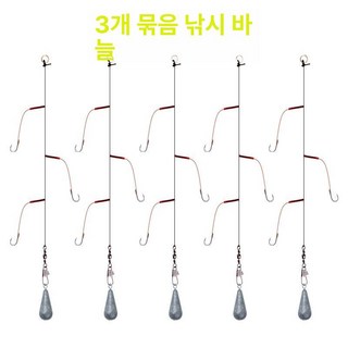 3개 후크 이세니 낚싯바늘 낚시바늘 갈치바늘 묶음바늘 감성돔바늘, 3훅 스트링 훅 5개