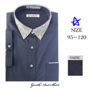 젠틀안트 체크포인트 솔리드 네이비 반팔셔츠 DL-216