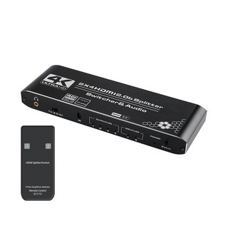 OU955 Coms 2x4 HDMI 2.0 분배기 / 2:4 HDMI2.0b 4K 60Hz UHD / SPDIF 오디오광 출력 / 4대의 TV 모니터 프로젝터 동시 화면, 1개
